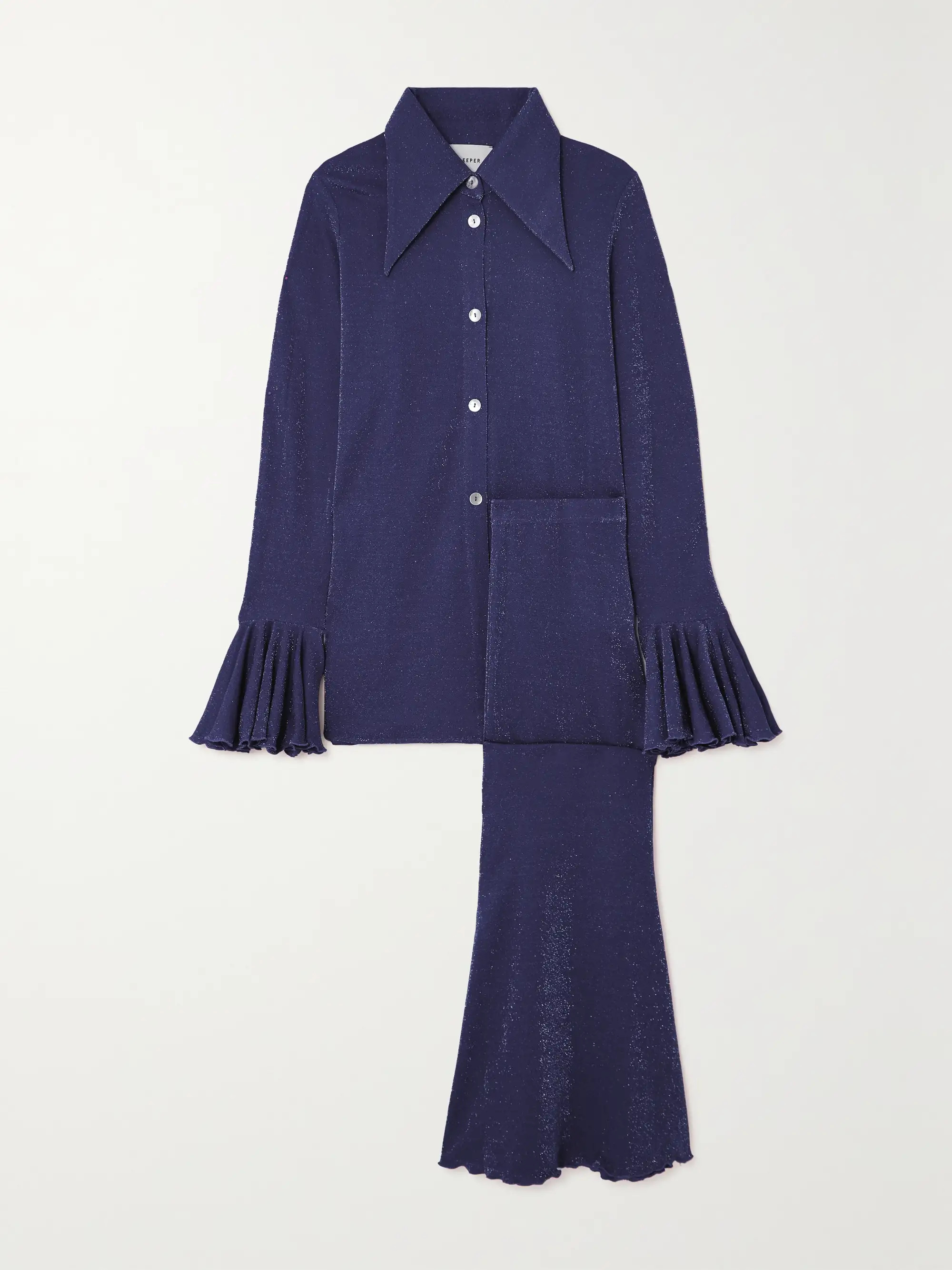 Cosmos metallic jersey pajama set | NET-A-PORTER (US)