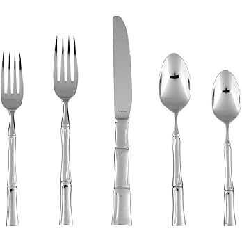 FORTESSA Royal Pacific 18/10 Stainless Steel Flatware, 5 Piece Place Setting With Table Knife, Fo... | Amazon (US)