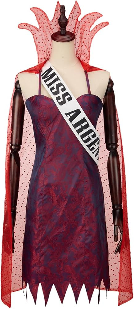 AwwwCos Movie Miss Argentina Cosplay Costume Cloak Dress Halloween Carnival Party for Women Outfi... | Amazon (US)