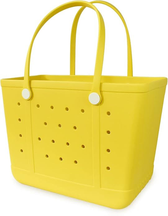 Beach Bag, Rubber X Large Tote Bag for Waterproof, Washable and Durable Open Handbag for Boat Poo... | Amazon (US)