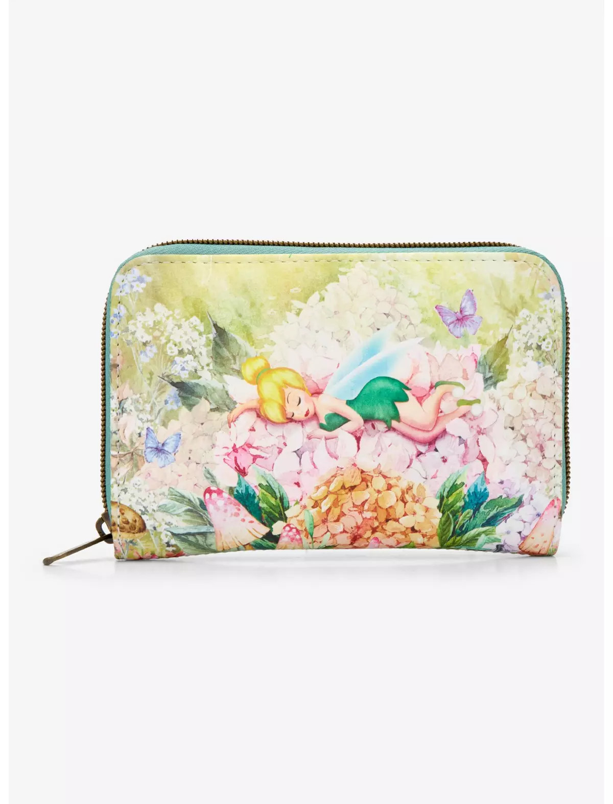 Loungefly Disney Peter Pan Tinker Bell Flowers Mini Zipper Wallet | Hot Topic | Hot Topic