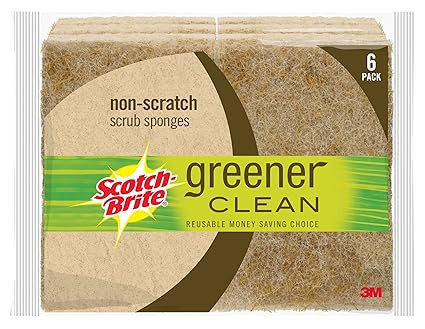Scotch-Brite Greener Clean Natural Fiber Non-Scratch Scrub Sponge, 6 Scrub Sponges | Amazon (US)