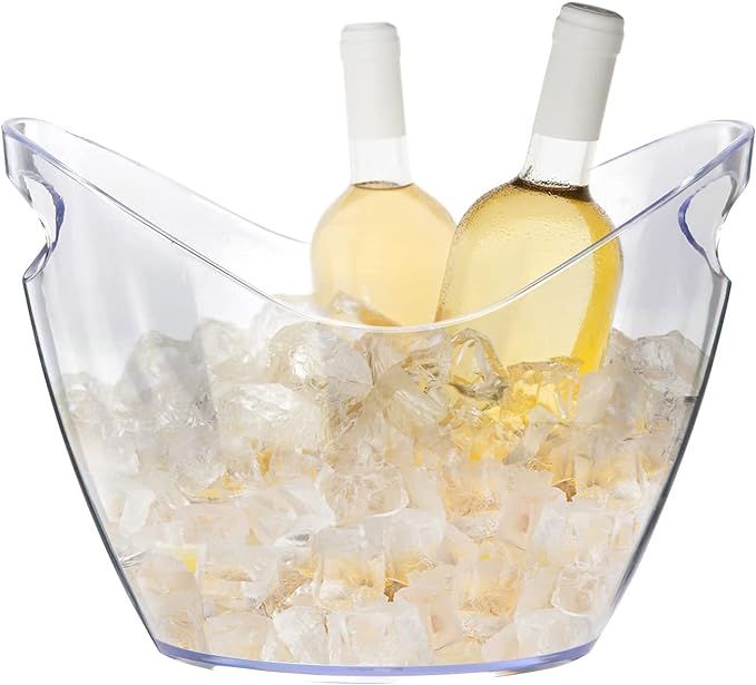 Ice Bucket Wine Bucket，Clear Acrylic 4 Liter Plastic Tub for Drinks and Parties, Food Grade, Pe... | Amazon (US)