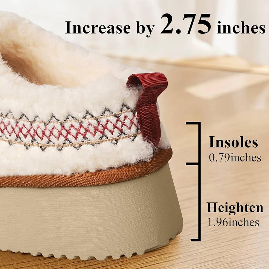 NATRAKI Women's Platform Slippers Mini Boots Braid with Plush Fleece Lining Fuzzy Slippers for Wo... | Amazon (US)