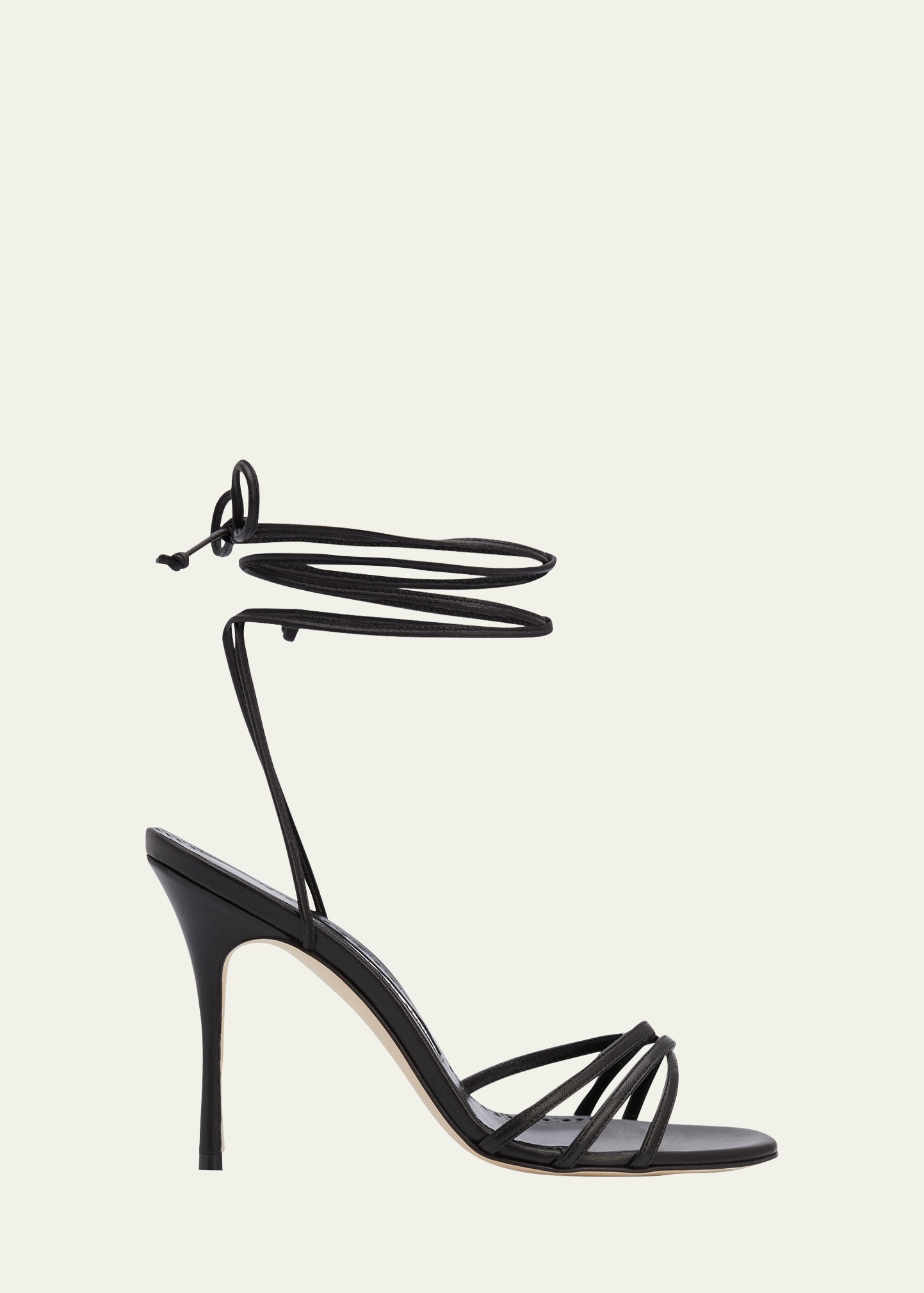 Manolo Blahnik Leva Strappy Ankle-Wrap Sandals | Bergdorf Goodman