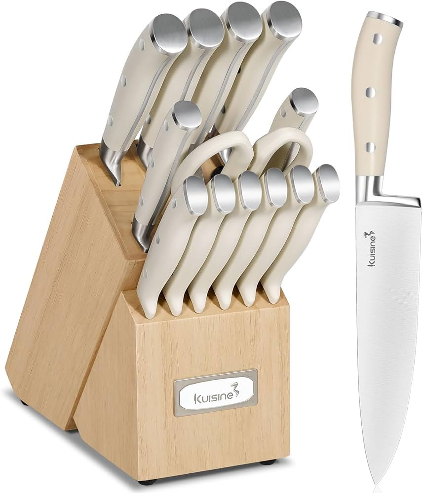 Kuisine Chef Knife Set,High Carbon Stainless Steel Sharp Knife Set Ergonomic Handle,Kitchen Knife... | Amazon (US)
