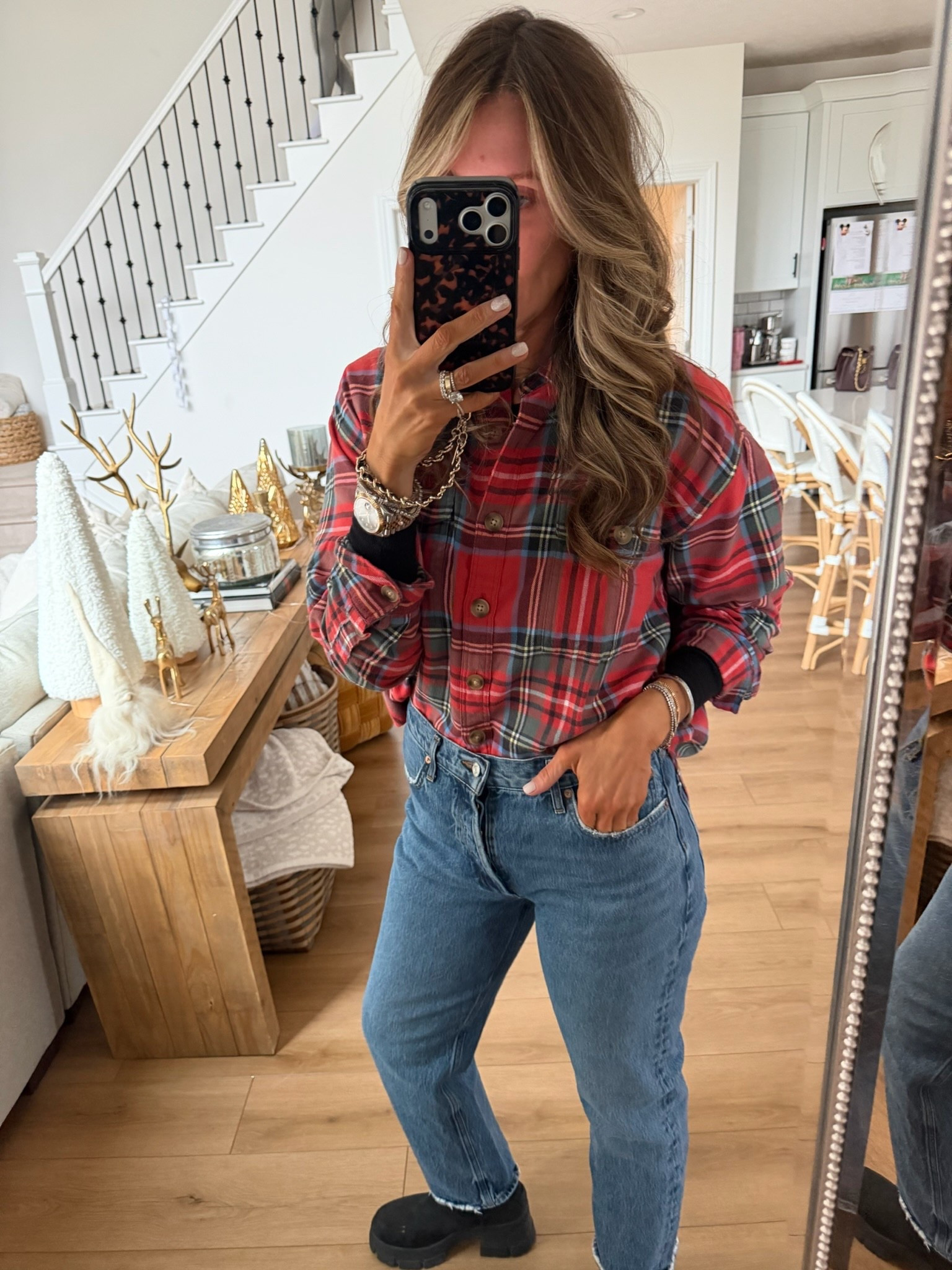 Casual winter outfit, effortless outfit, running errands, school drop off, grocery shopping, flannel, boots, themominstyle

#LTKootd #LTKmomlife #LTKSeasonal