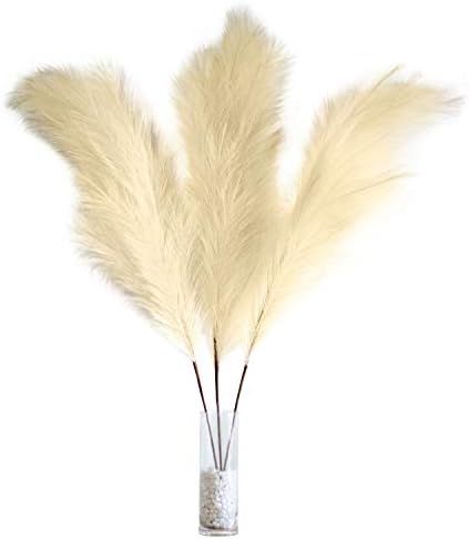 LokoVynes Artificial Pampas Grass Large - 3 Stems, 43 Inches Tall - Large Pampas Grass Decor Gives A | Amazon (US)