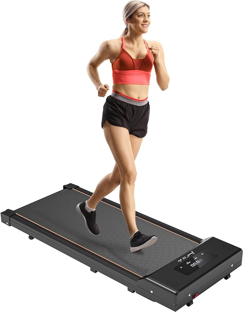 Under Desk Treadmill Walking Pad 2 in 1 Walkstation Jogging Running Portable Installation Free for Home Office Use, Slim Flat LED Display and Remote Control | Amazon (US)