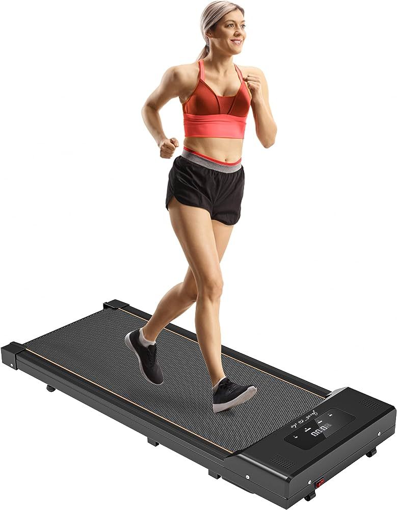 Under Desk Treadmill Walking Pad 2 in 1 Walkstation Jogging Running Portable Installation Free for Home Office Use, Slim Flat LED Display and Remote Control | Amazon (US)