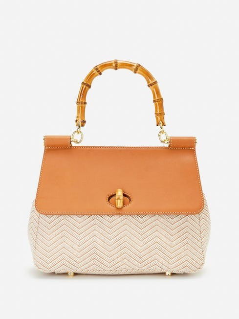 Amelia Grasscloth Top Handle | J.McLaughlin