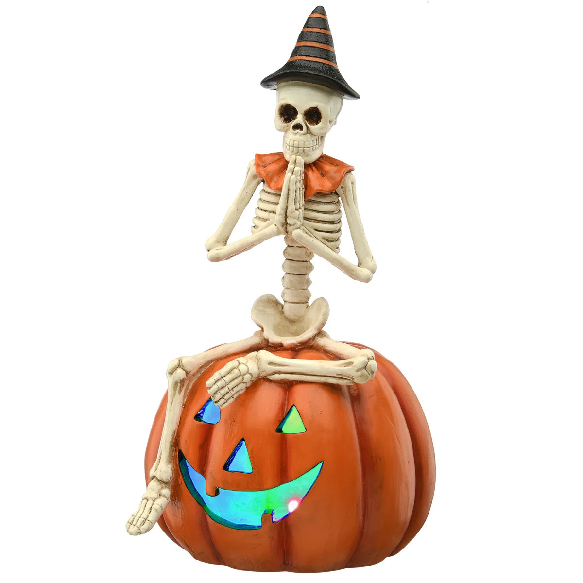 The Holiday Aisle® 12" Skeleton Sitting on Pumpkin Halloween Decoration & Reviews | Wayfair | Wayfair North America