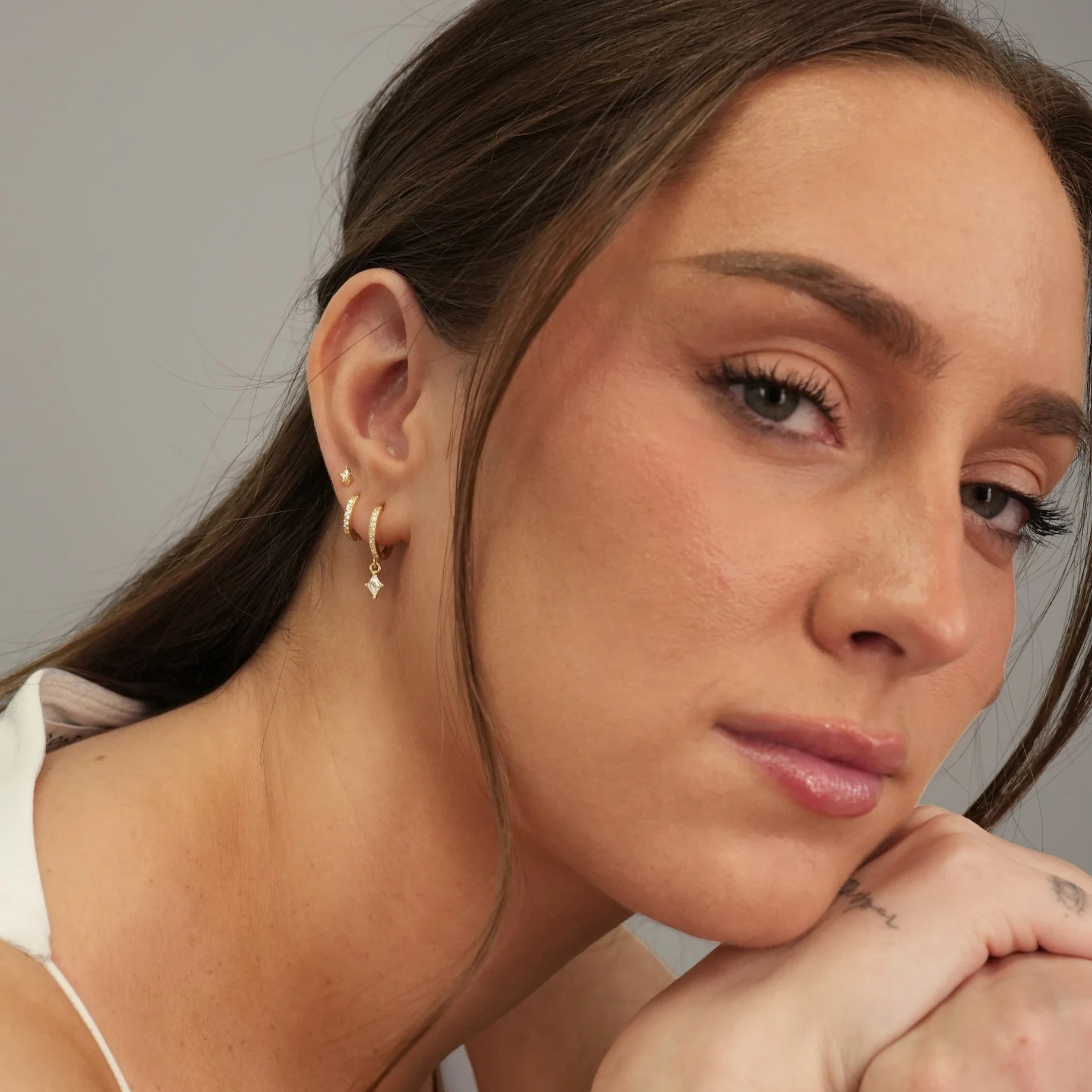 Sparkling Diamond Charlene Drop Earring Set eyrful | Eyrful Artistry