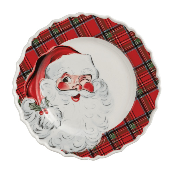Santa Christmas Salad Plate | Mud Pie