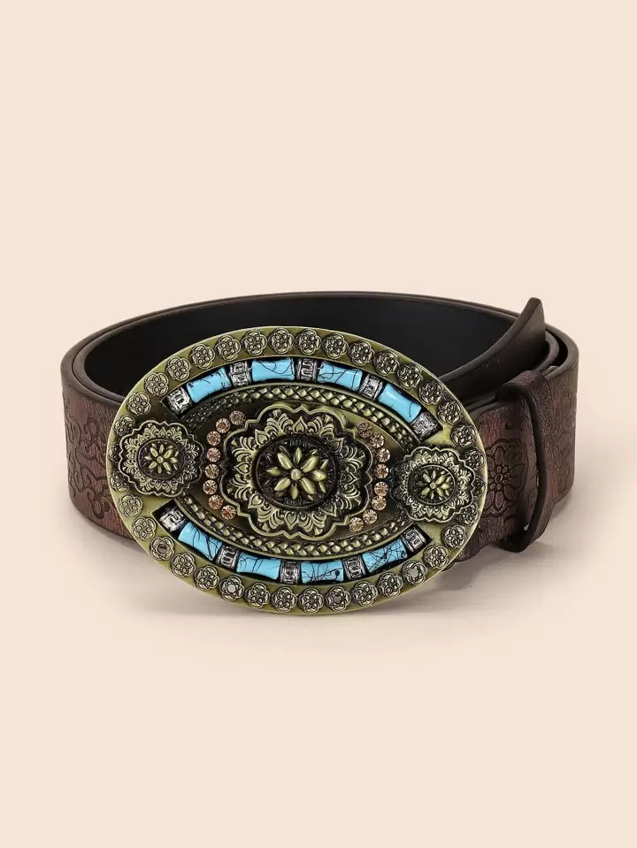 Textured Metal Buckle Belt | SHEIN