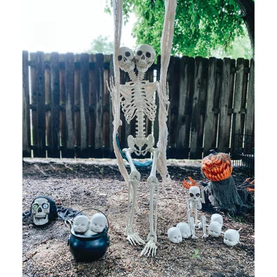 Two-Headed Life-Size Posable Skeleton Halloween Decoration | Wayfair North America
