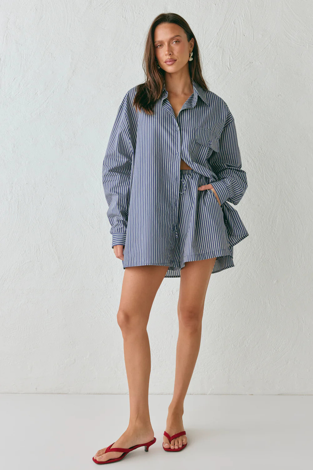 June Shirt Navy Stripe | VRG Grl