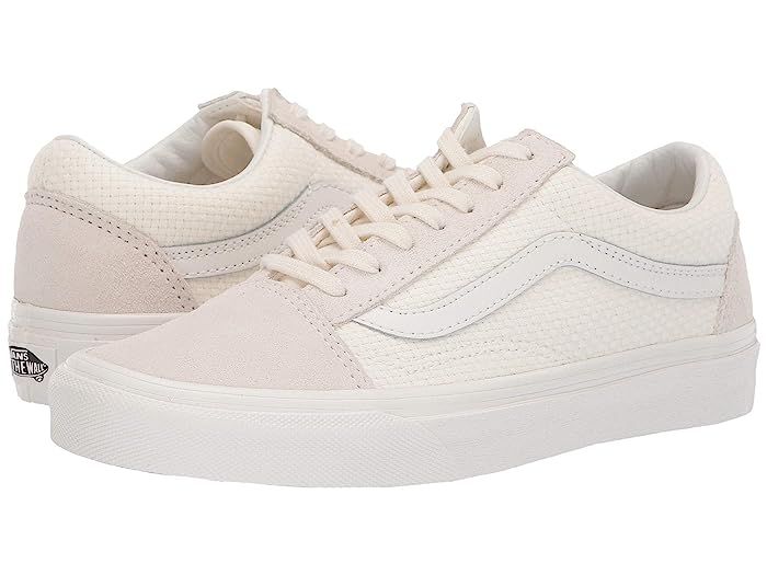 Vans Old Skooltm ((Woven Check) Marshmallow/Snow White) Skate Shoes | Zappos