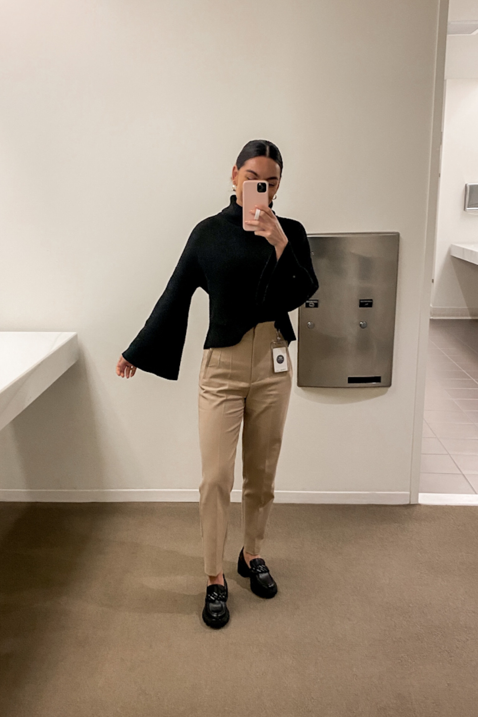 Business casual outfit inspo | Office outfit inspo | Ankle trousers and platform loafers | Smart casual work outfit 

Zara high-waisted pants | 2162/888 | size XS 

#LTKstyletip #LTKunder100 #LTKworkwear