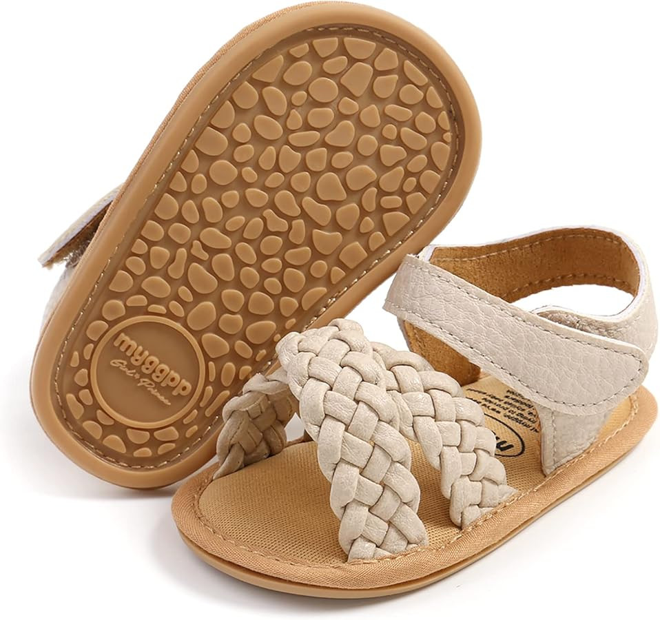 SOFMUO Baby Girls Boys Sparkly Bowknot Sandals Premium Soft Anti-Slip Rubber Sole Infant Summer O... | Amazon (US)