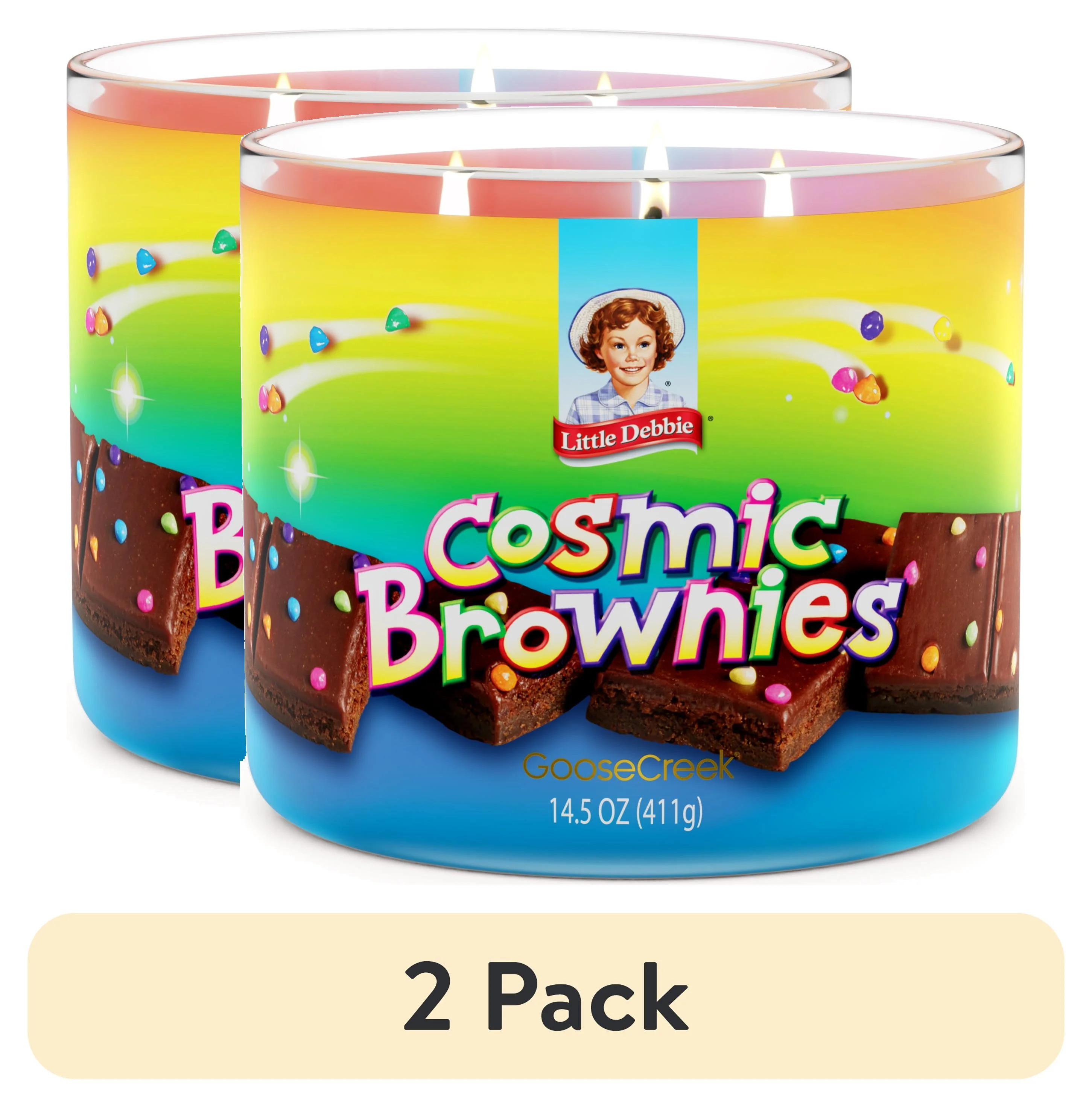 (2 pack) Goose Creek 3-Wick Little Debbie Cosmic Brownies Scented Jar Candle, 14.5oz. | Walmart (US)