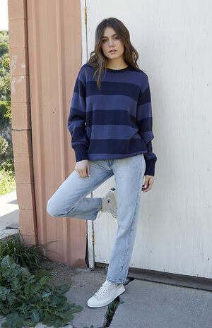 John Galt Dark Gray Striped Brianna Sweater | PacSun | PacSun