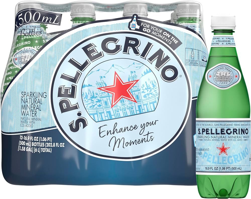 S.Pellegrino Sparkling Natural Mineral Water, Plastic Bottles, 16.9 Fl Oz (Pack of 12) | Amazon (US)