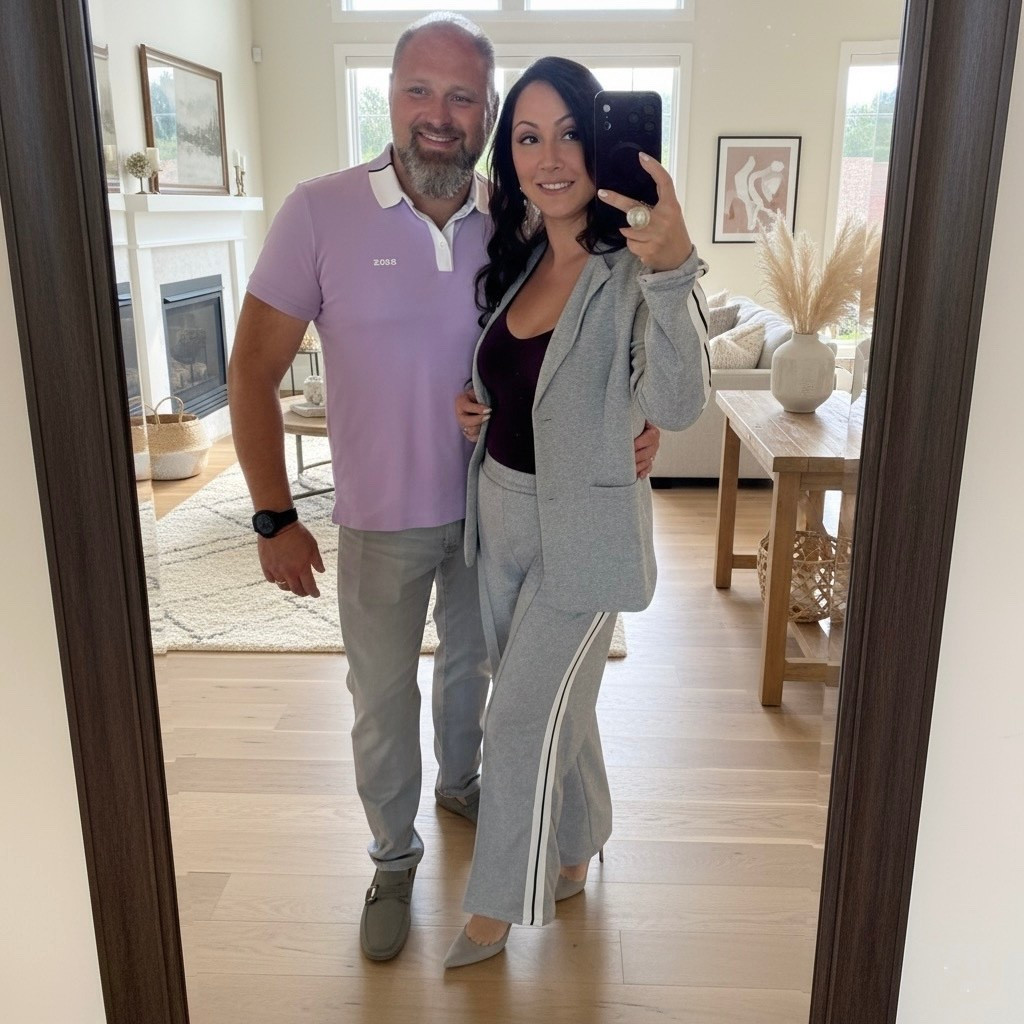 Date night! Funny fact both outfits were matched to my husbands brand new Ferragamo loafers he just found on super sale! But I was super happy to have a chance to wear this suit - only $25 on Amazon! 

#LTKMens #LTKMidsize #LTKSeasonal