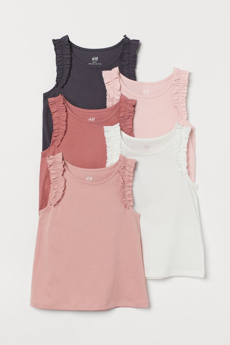 5-pack Tank Tops with Ruffles | H&M (US)