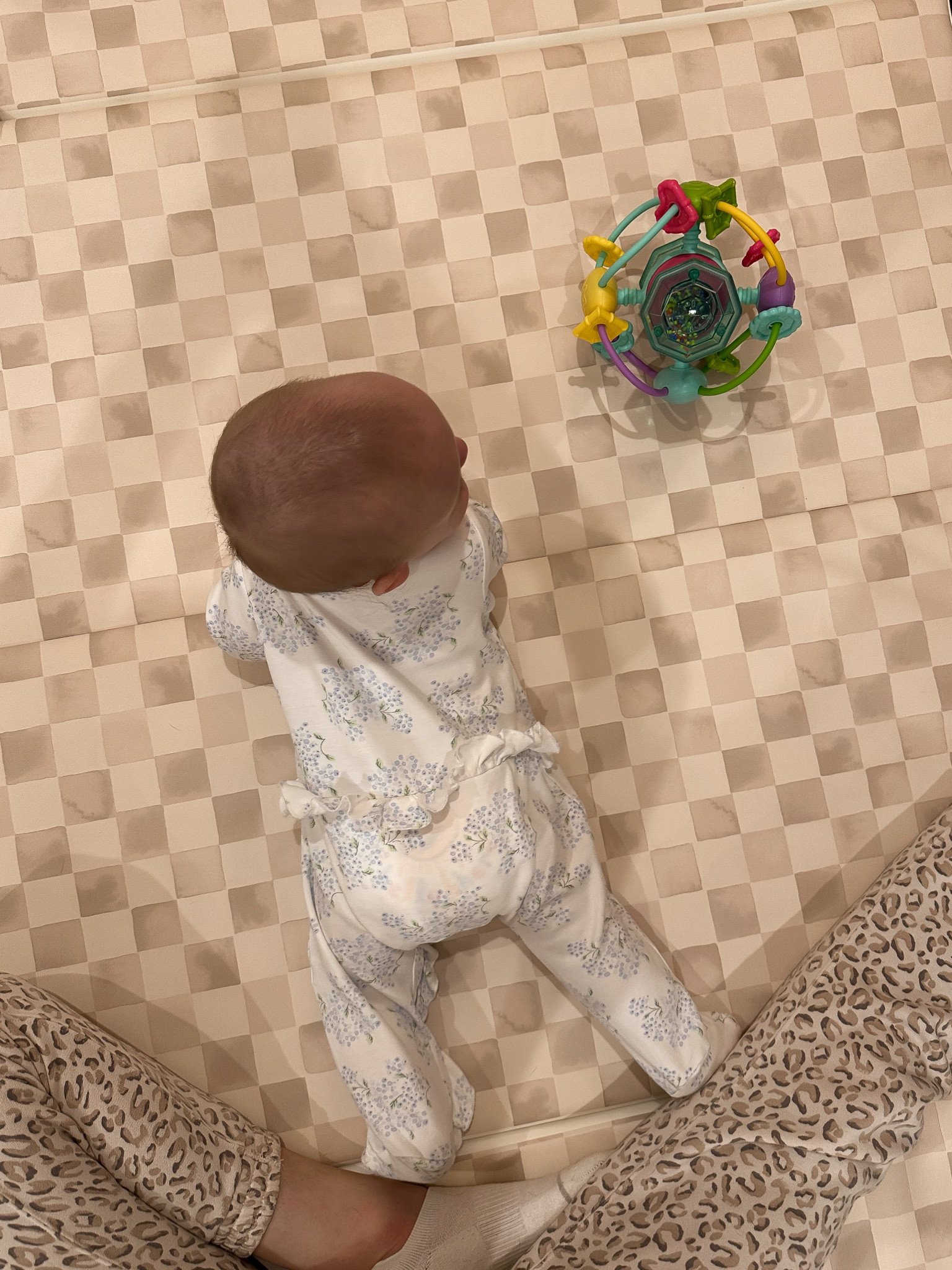 We LOVE this play mat for C. Wish I purchased it sooner! Comes in multiple colors. The almond pattern (pictured) sells out often. Non toxic, folds up, and wipes clean. 👌🏼

Linking similar floral footies from the same brand that C is wearing  

#LTKbaby #LTKfamily