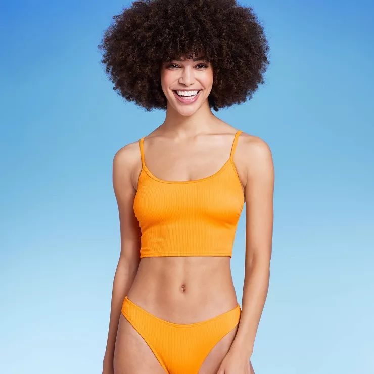 Women's Ribbed Longline Bralette Bikini Top - Wild Fable™ | Target