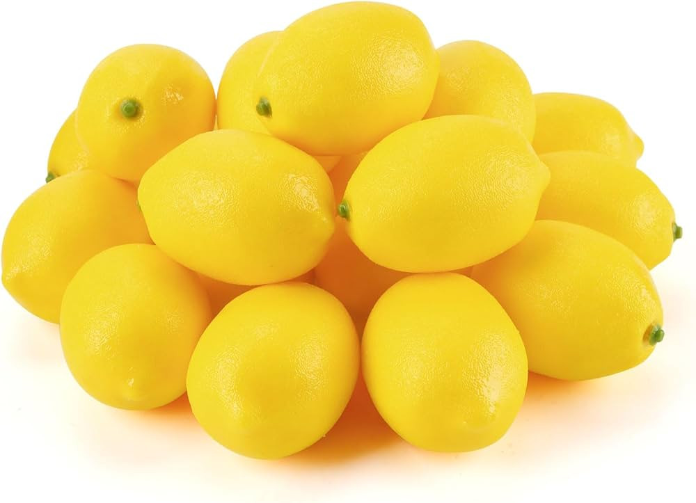 Toopify 20pcs Yellow Artificial Lemons,Fake Fruit Lemons Artificial Lifelike Simulation Lemon for... | Amazon (US)