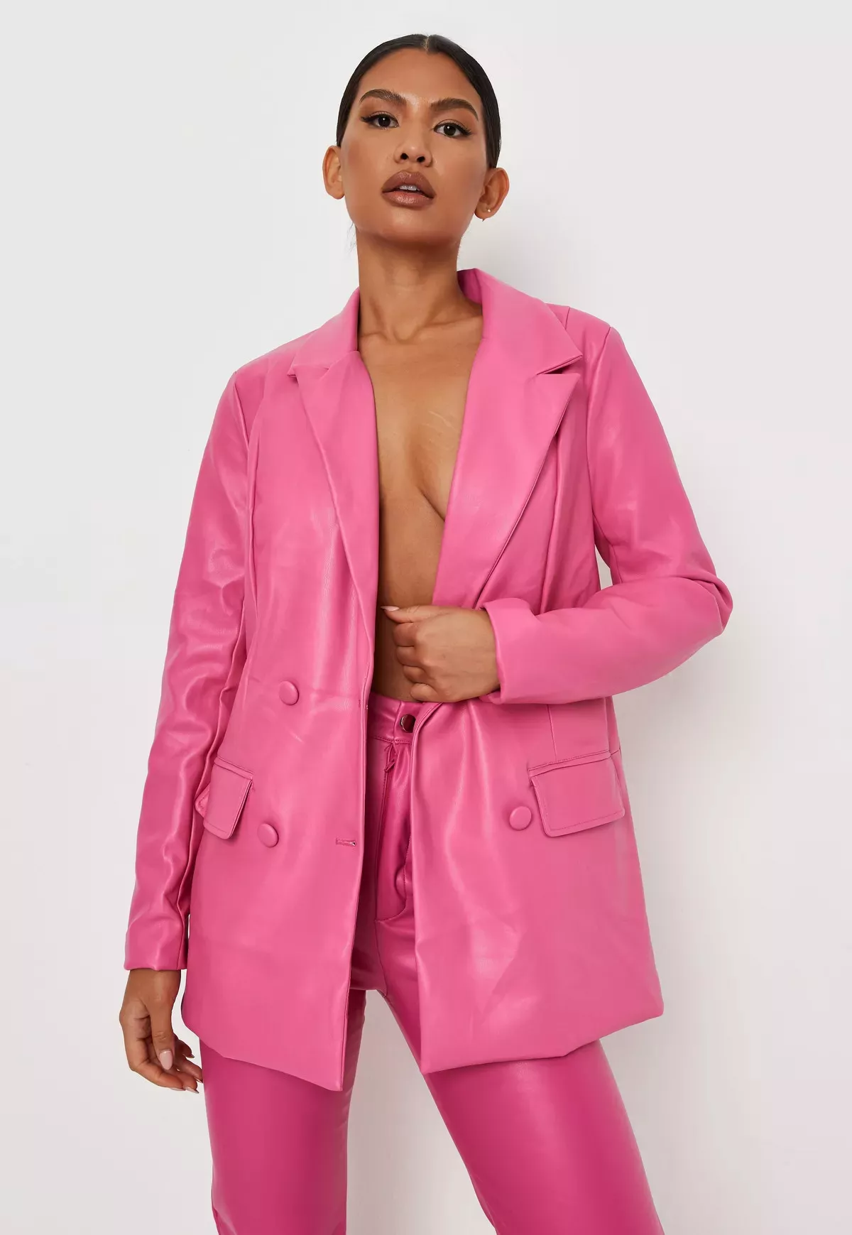 Missguided pink blazer hotsell