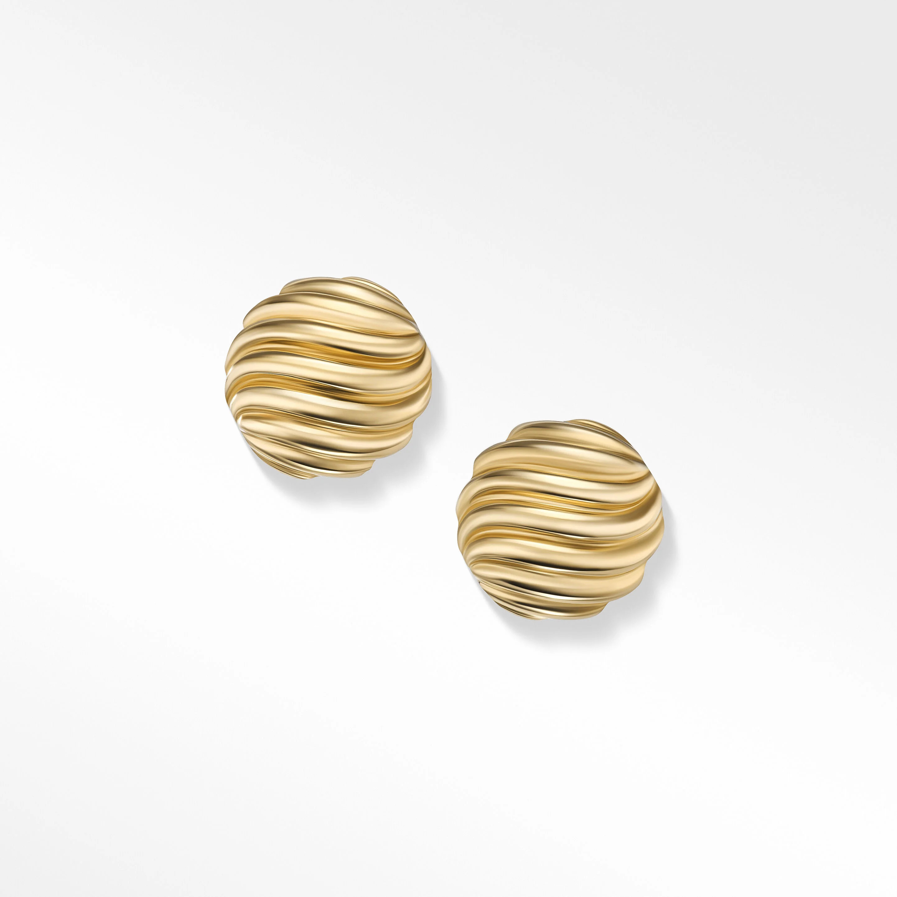 Sculpted Cable Stud Earrings in 18K Yellow Gold | David Yurman