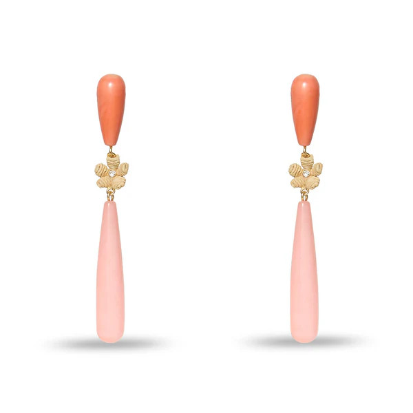 CORAL FLAMINGO LINEAR  EARRINGS | LELE SADOUGHI