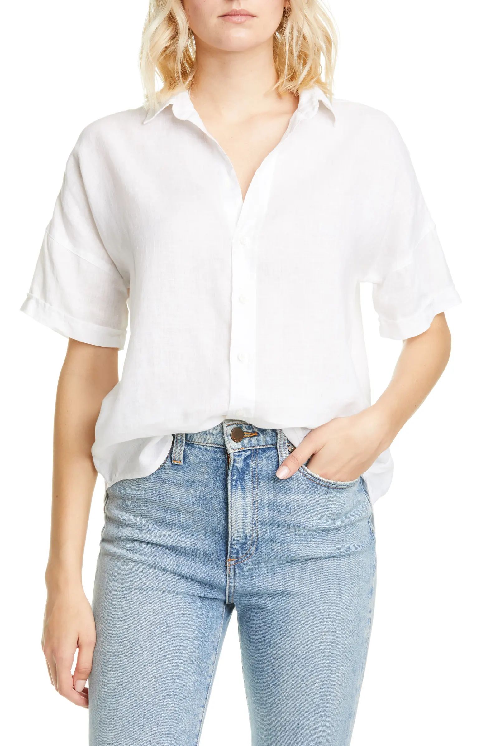 Frank & Eileen Rose Short Sleeve Linen Button-Up Shirt | Nordstrom | Nordstrom