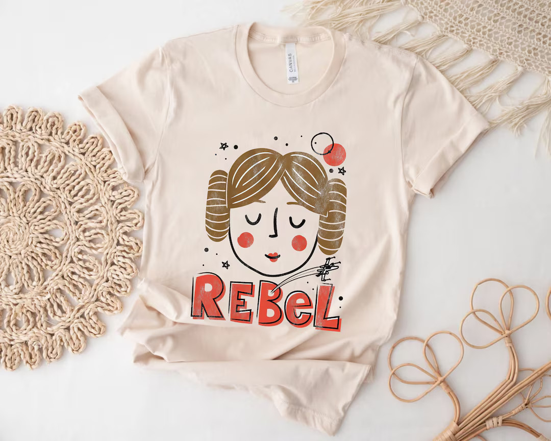 Princess Leia Rebel T-shirt, Star Wars Tee, Disneyland Family Vacation Trip Gifts, Disney Family ... | Etsy (US)