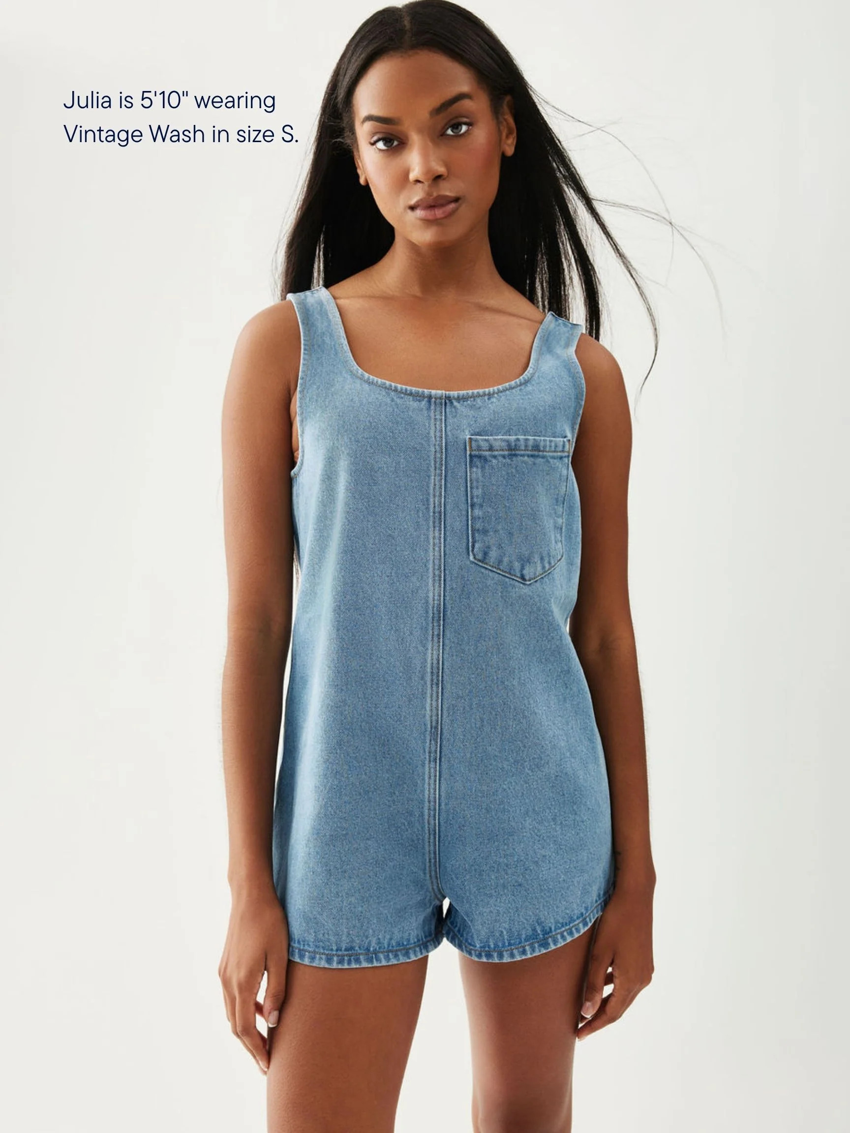 Tank Top Denim Romper | Parke