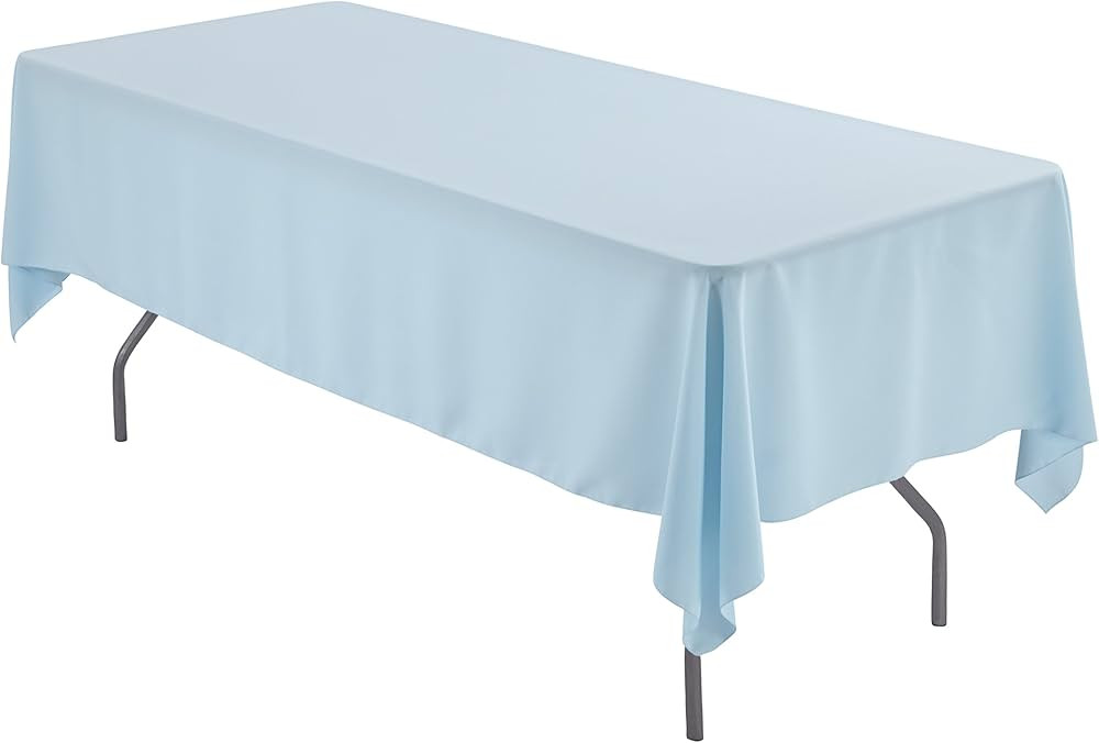 60 x 126 inch Rectangular Polyester Tablecloth (Baby Blue) | Amazon (US)