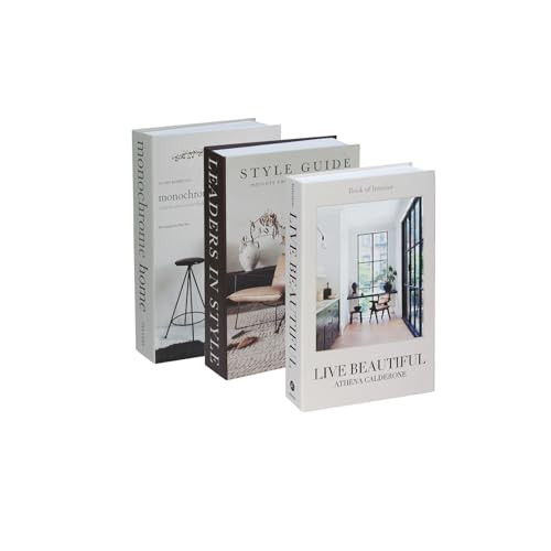 3 Pcs Decorative Books for Home Decor,Libros Decorativos para Mesa De Centro, No Pages Fake Books for Decoration, Lightweight Aesthetic Book Display Stack for Minimalist Office/Home Décor | Amazon (US)
