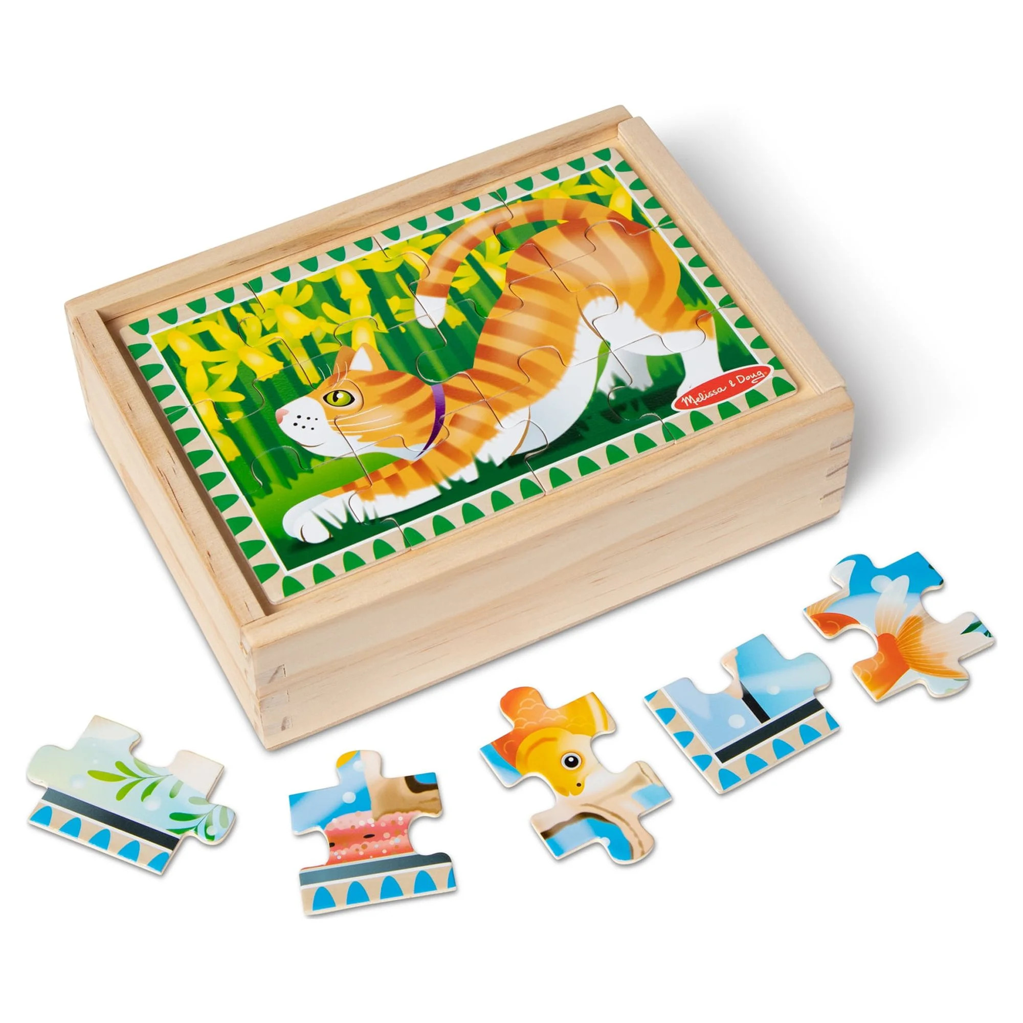 Melissa & Doug Pets 4-in-1 Wooden Jigsaw Puzzles in a Storage Box (48 pcs) - FSC Certified | Walmart (US)