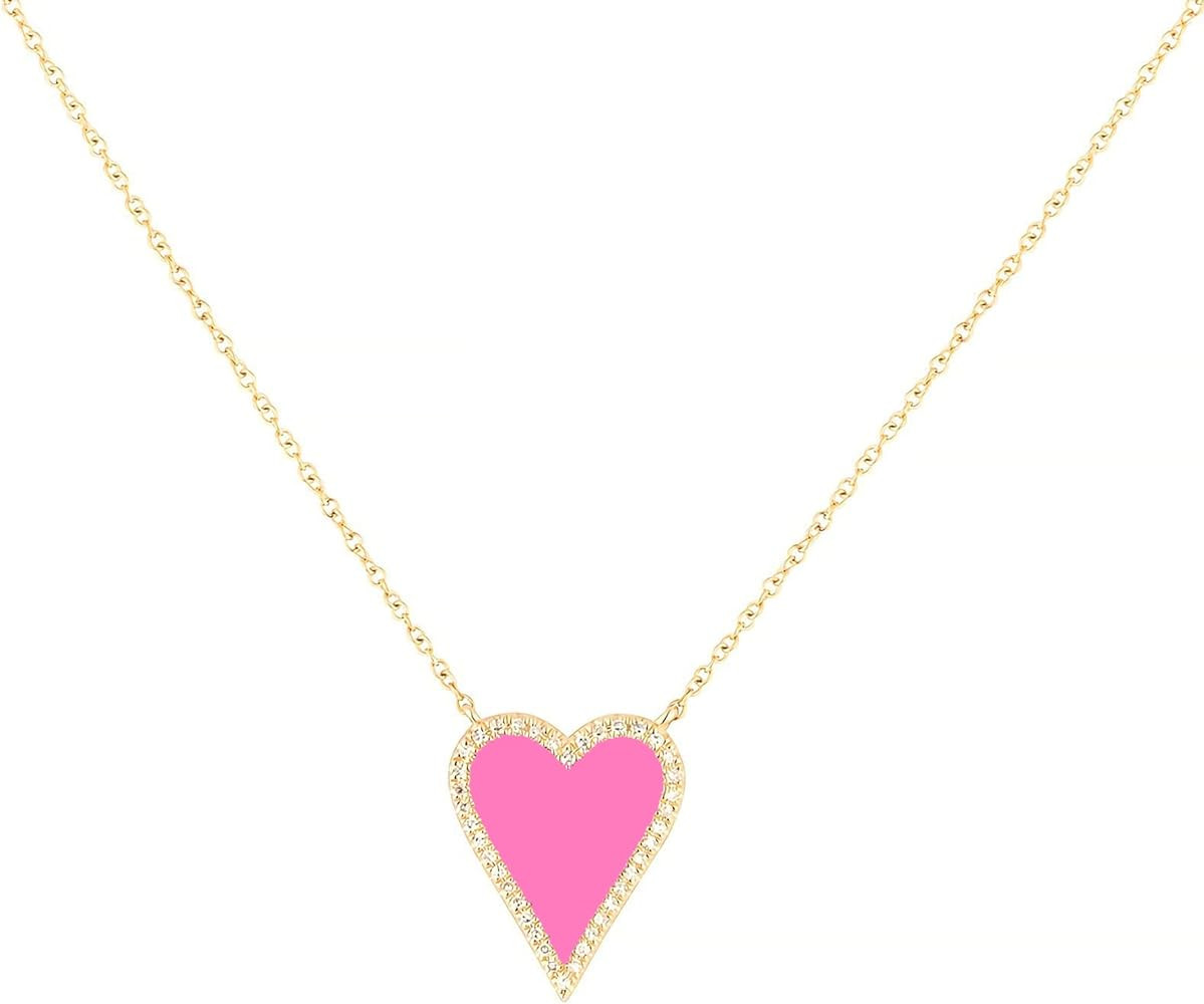 Heart Necklace for Women Trendy Preppy Jewelry Gold Plated Love Heart Pendant, Heart Paperclip Ch... | Amazon (US)