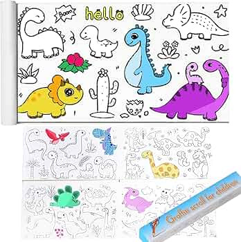 Coloring Paper Roll, Sticky Drawing Paper Roll for Water Color Pencil Crayon, 118x11.8″Large Pa... | Amazon (US)