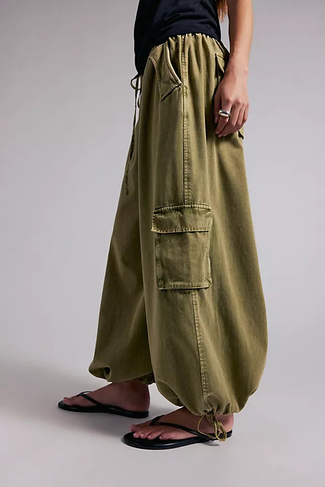 Bobbi Pull-On Cargo Trousers at Free People in Army, Size: XS | Free People (UK)