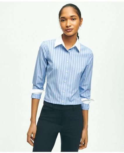 Fitted Supima® Cotton Non-Iron Striped Shirt | Brooks Brothers