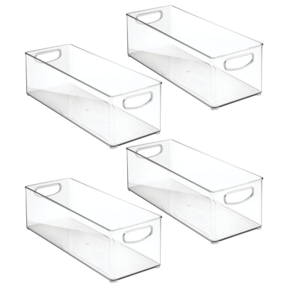 mDesign Plastic Stackable Kitchen Organizer Storage Bin - 4 Pack - Clear | Oriental Trading Company