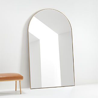 Edge Extra-Large Brass Arch Oversized Floor Mirror + Reviews | Crate & Barrel | Crate & Barrel