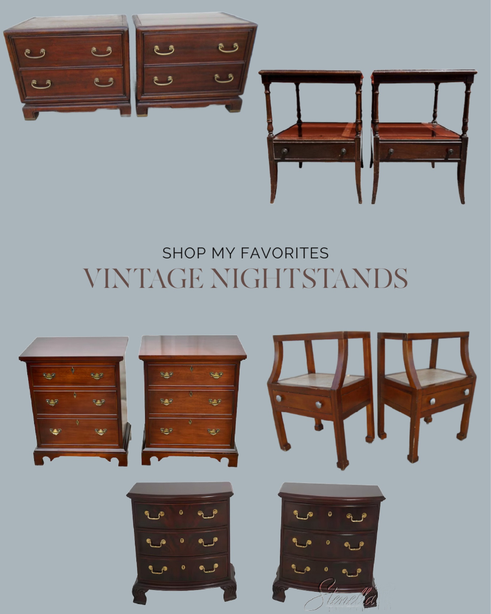 I found the vintage mahogany nightstands for our bedroom on Etsy, and I’ve rounded up a few others that I love! 




#LTKOver40 #LTKHome #LTKStyleTip
