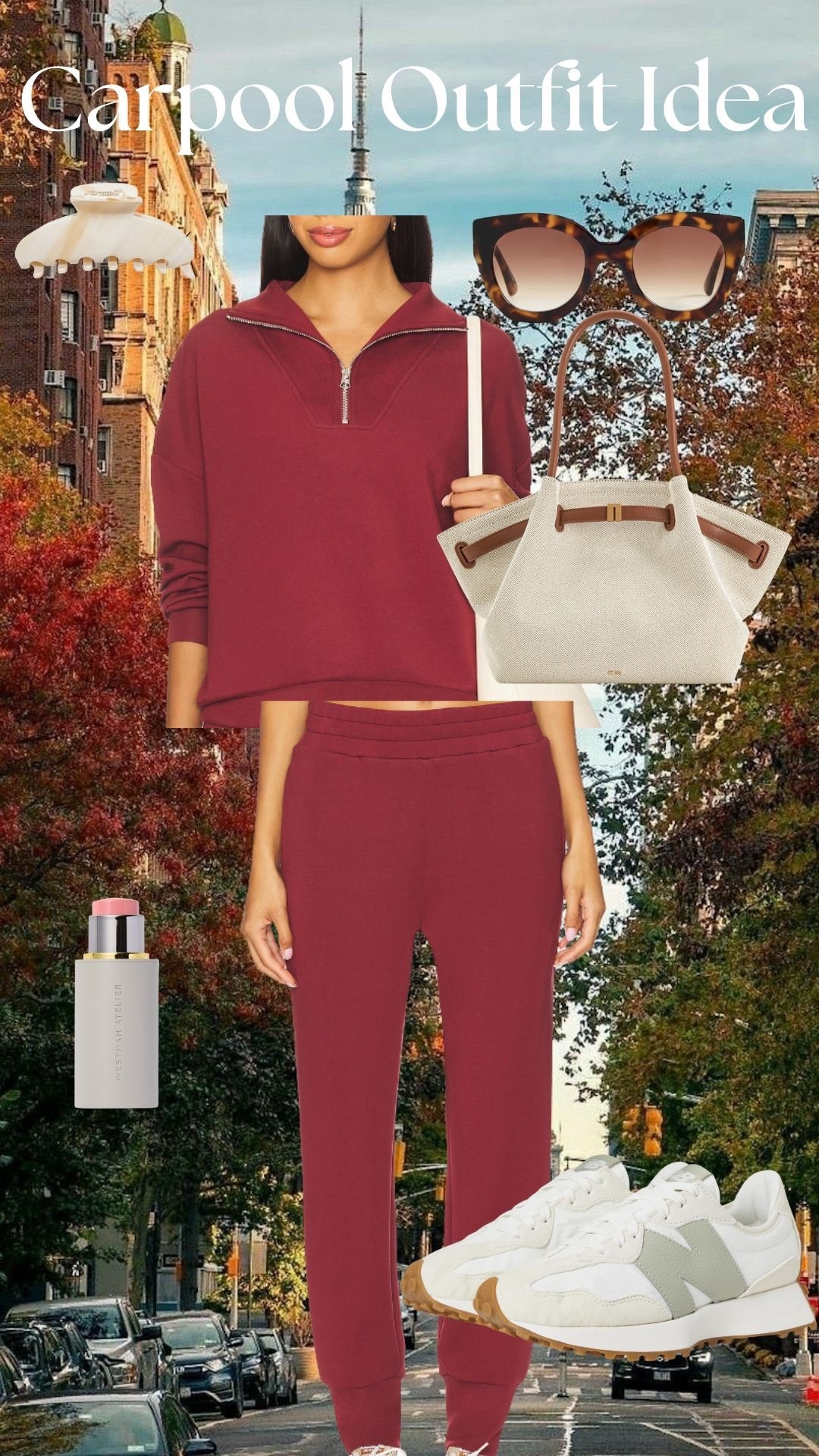 Carpool Outfit Idea!
Claw Clup, Varley Zip up, Varley Joggers, Big Sunglasses, Tote Bag, New Balance Runners, Baby Cheeks Blush Stick

#LTKSeasonal #LTKShoeCrush #LTKStyleTip