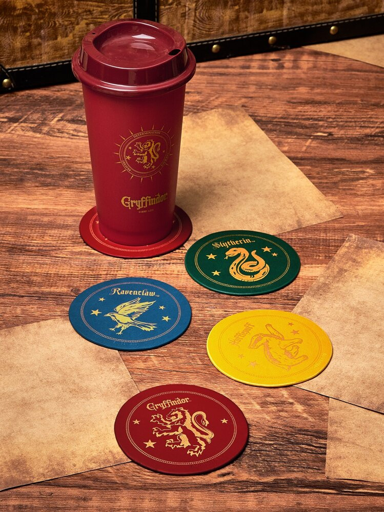 HARRY POTTER X SHEIN 4 Pcs/Set Animal Pattern PU Coaster,Desk Decor, Heat Insulation,Back To School | SHEIN